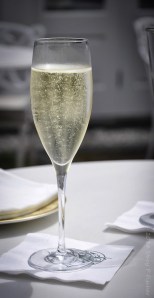 glass of bubbly champagne