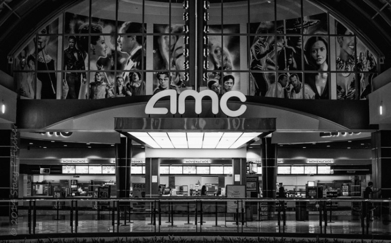 Empty movie theater lobby