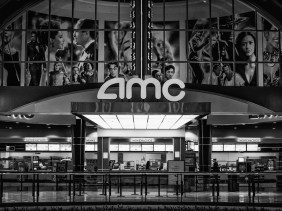 Empty movie theater lobby