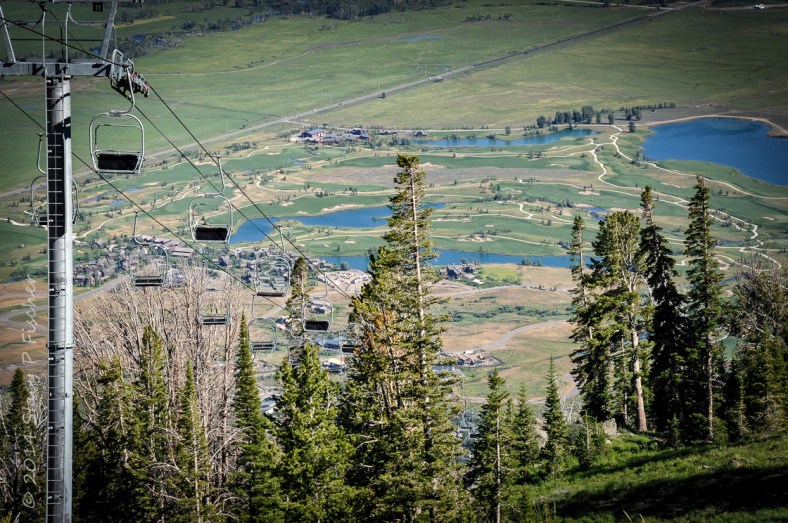 Ski Lift, Teton Village, Wyoming viewed from The Deck