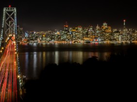 Oakland Bay Bridge, Night, San Francisco, California