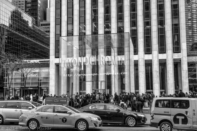 Apple Store, New York City, adorned with Monochromia logo