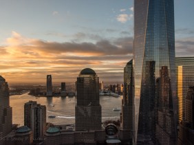 One World Trade Center, sunset.