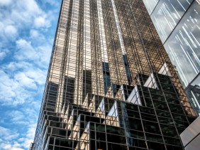 Skyscraper exterior, from the ground up