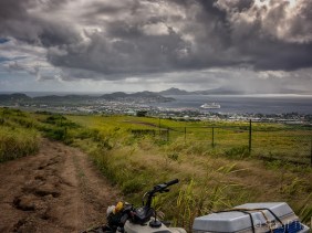 St. Kitts Quad Biking, view of Basseterre and cruise ship