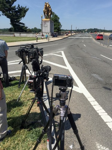 Fuji X100-T up against cameras from NBC, CBS, and AP.