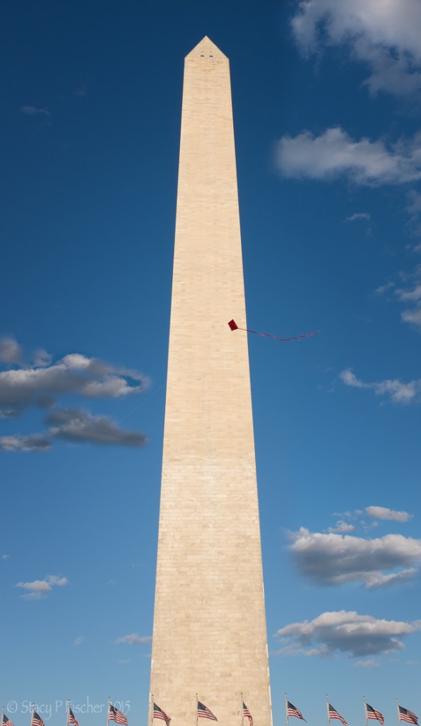 Washington Monument and a red kite