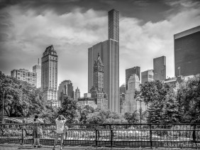 View from Wollman Rink of Central Park East NYC skyline
