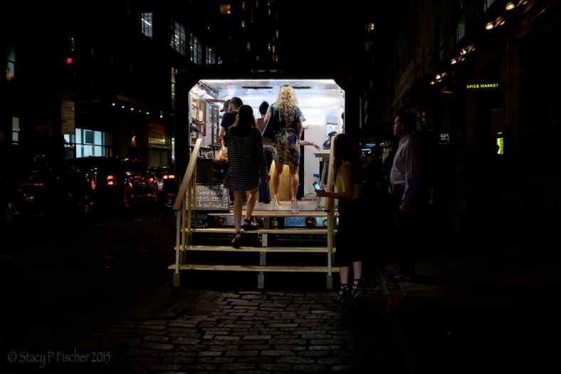 Chelsea pop-up shop at night.