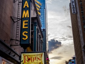 St. James Theater Marquee "Something Rotten"