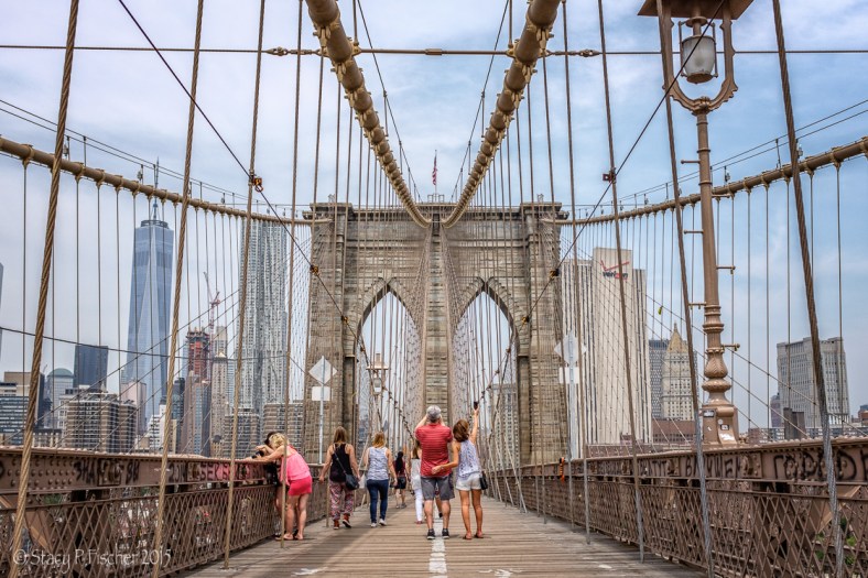 Brooklyn Bridge west span from pedestrian walkway