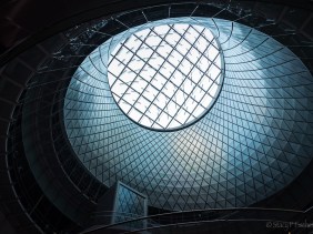 Sky Reflector Net Artwork in the Dome of New York City's Fulton Center subway and retail center.
