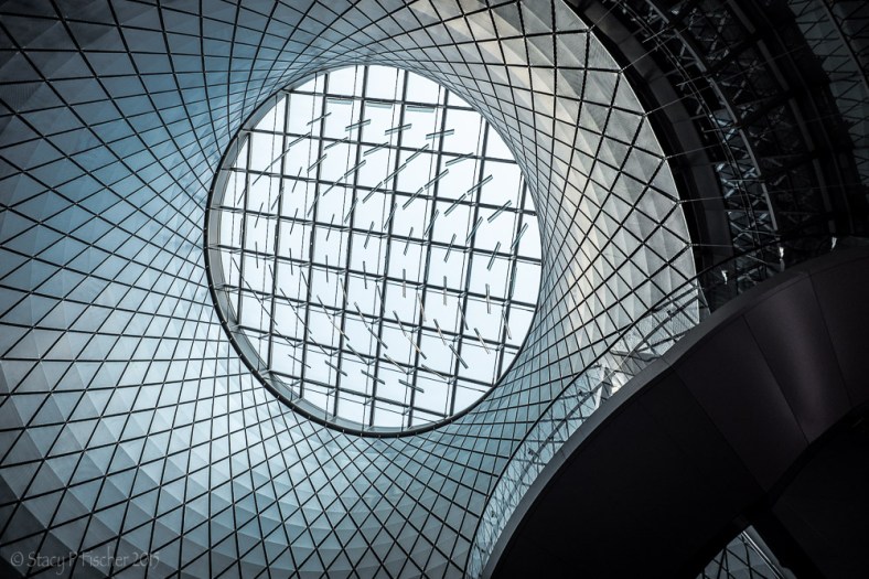 Sky Reflector-Net Artwork in the Dome of New York City's Fulton Center subway and retail center.