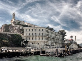 Alcatraz Dock and views of Building 36 and the lighthouse from Alcatraz Ferry