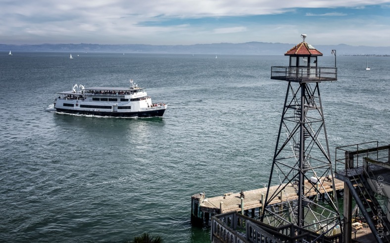 Alcatraz Island Ferry as seen from the island's main road