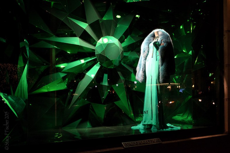 Bergdorf Goodman 2015 Christmas Window green "Brilliant Holiday" 