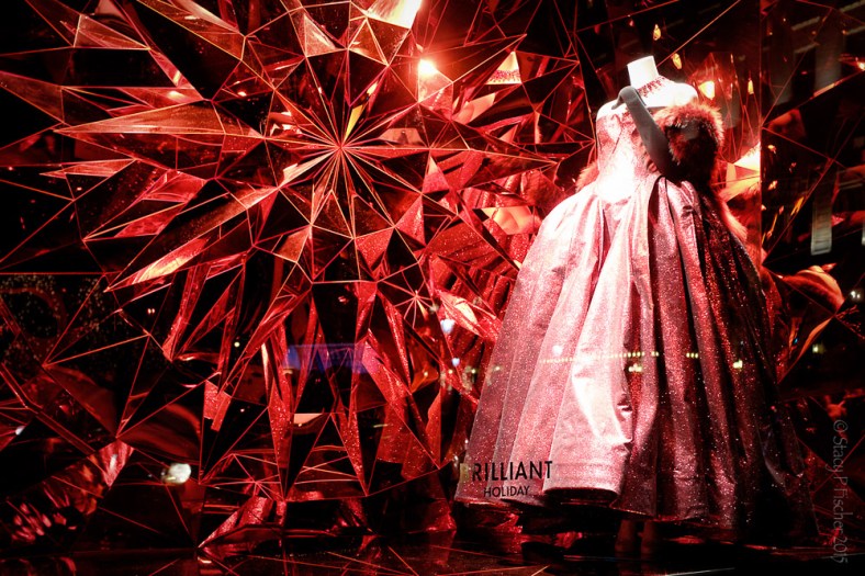 Bergdorf Goodman 2015 Christmas Window red "Brilliant Holiday"