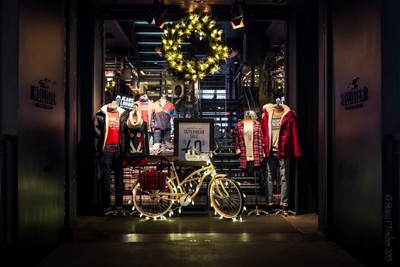 Hollister New York City Christmas holiday window display