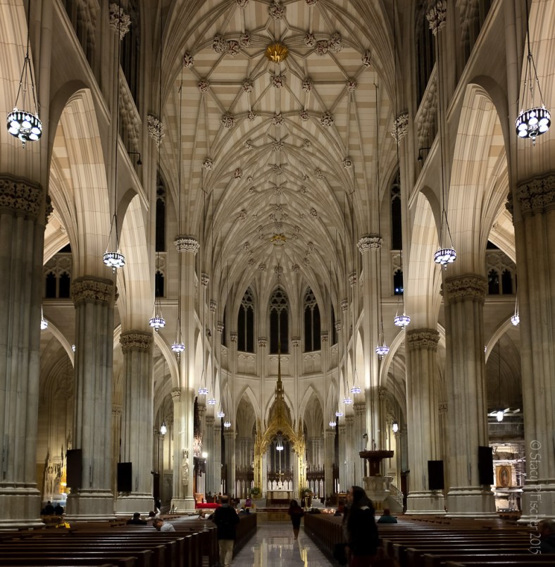 Interior, St. Patrick's Cathedral, New York City, captured with Fuji X100T