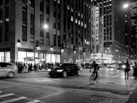 Street action after Radio City Music Hall show, Avenue of the Americas, New York City