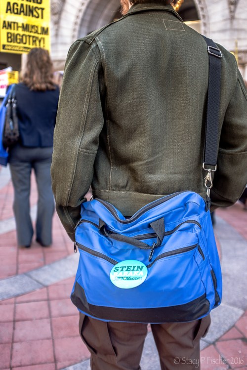 Jill Stein supporter at Trump International Hotel Washington DC protest